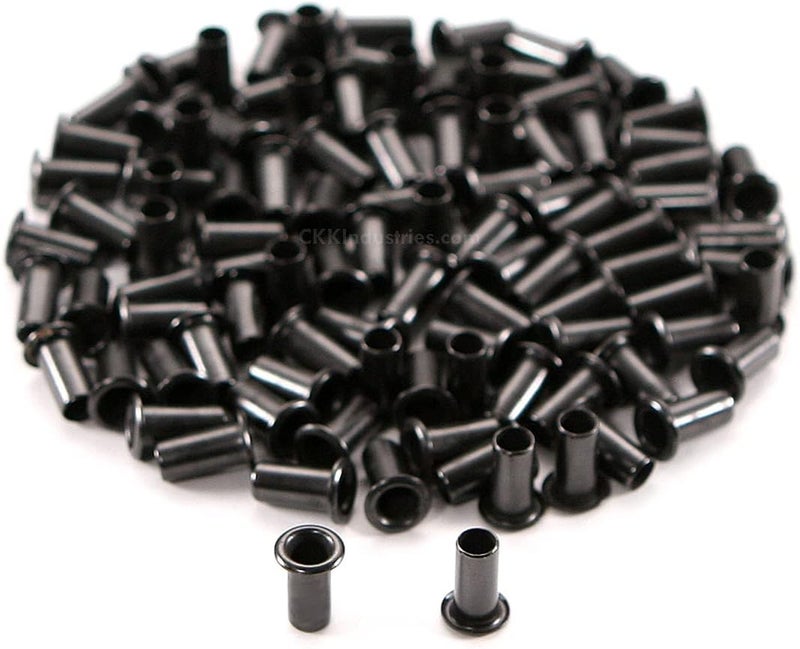Holstex [100 Pack] HolsterSmith Black Coated Eyelets - (#6-12 Length) - (3/16 in. Diameter) - (USA Made) - Rivets for DIY Kydex Holsters, Leather Shoes, and Canvas Cloth - Image 1